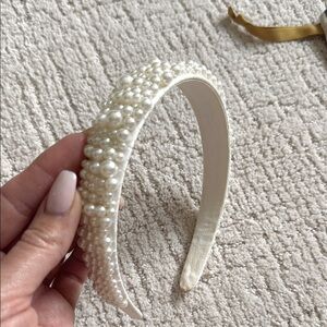 J Crew pearl embellished headband. Worn twice.